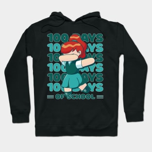 100 Days of school typography featuring a Dabbing girl #1 Hoodie